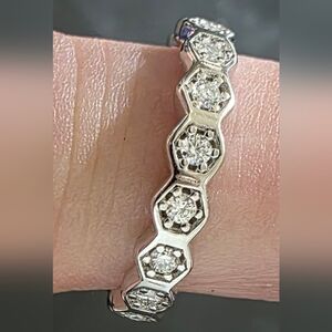 Beautuful Moissanite Eternity Band 925 Sterling 1/4 Ct.  S 6